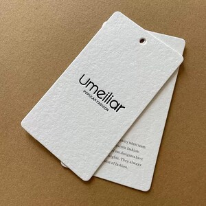 Hochwertiges Letterpress Tag mit Band zum Aufhängen, Preis/Geschenk/Produkt Tags, Dankeschön Tags, Tags für Unternehmen (600gsm)
