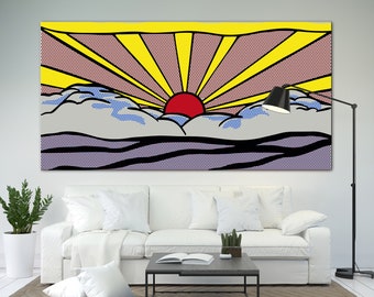 Sunset Canvas print Extra Large Hight quality Minimalist Style Wall Art Pop Art Decor Original Ready to Hang Decor Housewarming gift