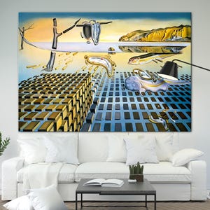 Salvador Dali The Disintegration of the Persistence of Memory Canvas print Bright Etra Large Surrealism Wall Decor Ready Hang Christmas gift