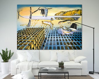 Salvador Dali The Disintegration of the Persistence of Memory Canvas print Bright Etra Large Surrealism Wall Decor Ready Hang Christmas gift