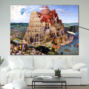 Pieter Bruegel The Tower of Babel (1563) Canvas print Extra Large Wall Art Classic Art Decor Original Ready to Hang Decor Housewarming gift