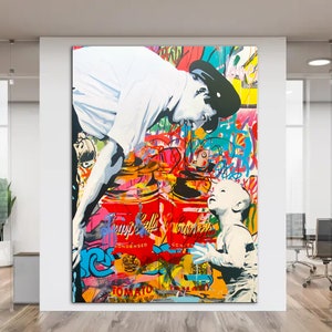 Canvas print Not guilty Bright Large Graffiti Style Wall Art Pop Art Decor Original Ready to Hang Decor Office decor Housewarming gift