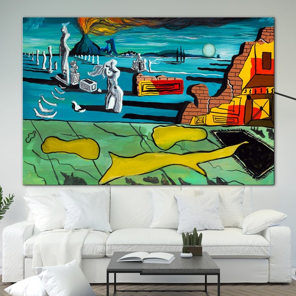 Salvador Dali DREAM OF VENUS Canvas print Bright Etra Large Impression Wall Decor Ready to Hang Housewarming gift Livingroom Wall Art