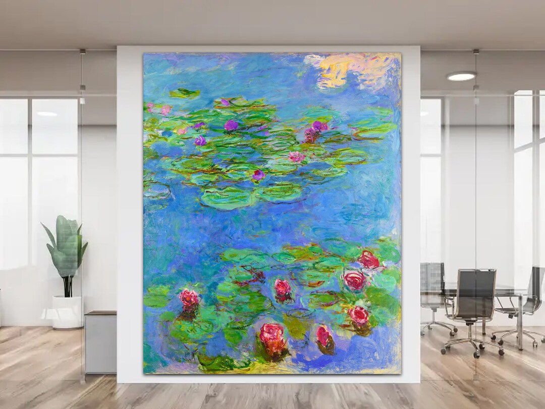 Claude Monet Water Lilies Canvas Print Bright Etra Large Impression