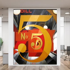 Charles Demuth I Saw the Figure 5 in Gold Canvas print Bright Etra Large Impression Wall Decor Ready to Hang Birthday gift Office Wall Art