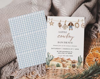 Cowboy Baby Shower Invitation Template: Wild West Printable (Digital Download)