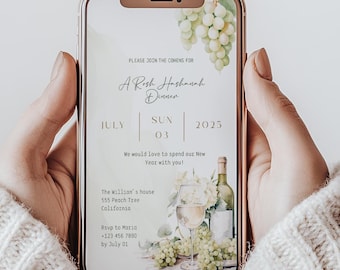 Wine Birthday iPhone Invitation: Editable Canva Template (Digital Download)