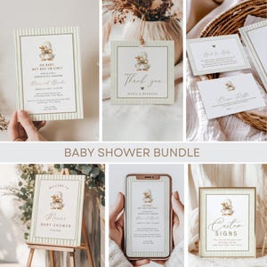 Duck Baby Shower Invitation Bundle: Printable Decorations (Canva Template)