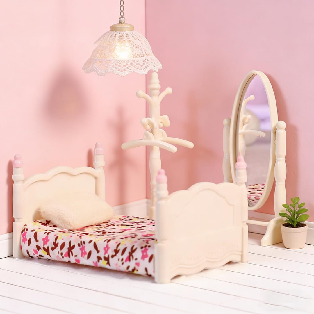 1:12 Scale Miniature Dollhouse Bedroom Furniture Set (4-piece ), Cute ...