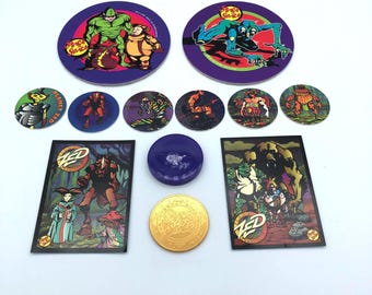 Pogs y Slammers vintage de los 90, Planet Zed milkcaps de Stack n’ Smack