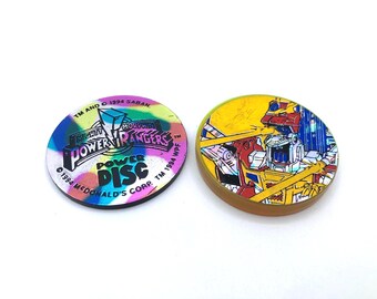 Vintage Pog Slammers - Mighty Morphin Power Rangers Power Coin & Transformers Foil/Halo