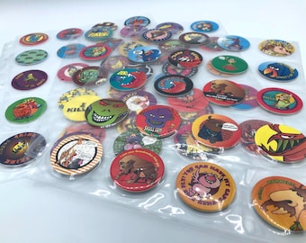 Vintage 90’s Pogs Stack n’ Smack Milkcaps in Protective Pog Pages