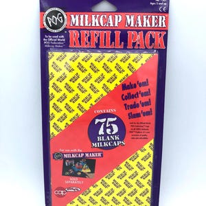 Vintage 1995 POG Milkcap Maker Refill Pack of 75 blank pogs