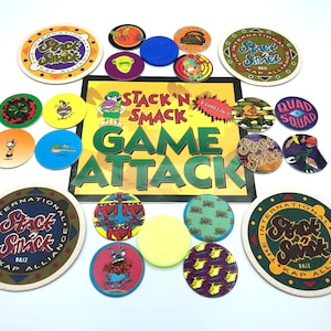 Stack n Smack Multi Series Milkcaps Spiel Attack 16 Einzigartige Pogs Insgesamt