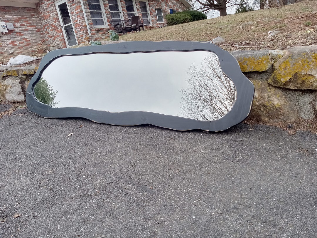 Organic Shaped Reclaimed Wood Mirror - Etsy