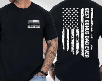Camiseta de doble cara con la bandera del mejor papá del mundo, sudadera divertida con capucha para padrastros, club de papás geniales, sudadera para el Día del Padre, el mejor papá del mundo, camiseta con chistes de papá