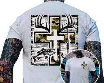 Sudadera cristiana de caza, camiseta de cazador de ciervos, camisa cristiana de camuflaje, sudadera con capucha de caza, sudadera de Jesús pescando, regalo cristiano de caza