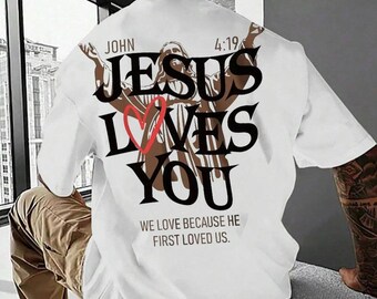 Jesus Loves You 2 Sided T-shirt, Christian Mental Health Hoodie, Preppy Faith Based Sweatshirt, Christian Tee, Religious Indie Graphic Tee