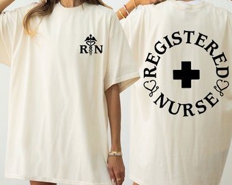Registered Nurse T-shirt, RN Sweatshirt, Personalized Nurse Hoodie, Leopard RN Tees, Nurse Week Shirts, Funny Nursing Sweater, Registered