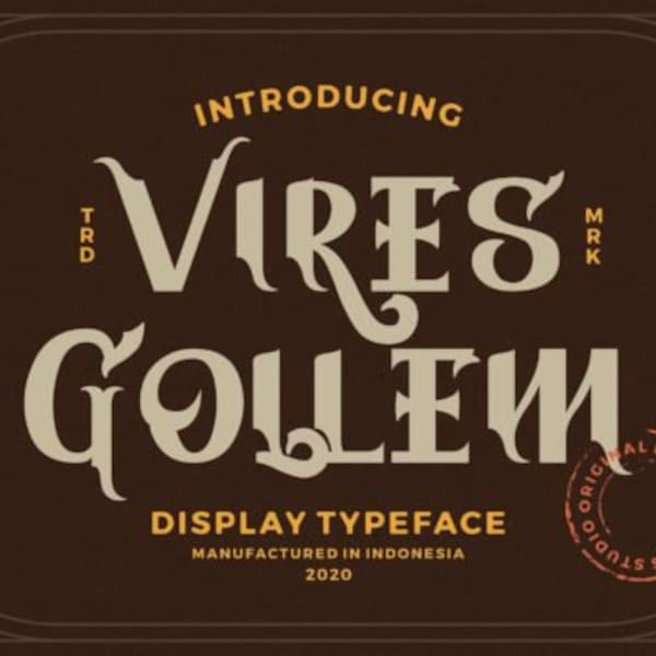 Vires Gollem Font, Unique Handwritten Font, Classic Serif Font, Retro Calligraphy Font, Charming Font, Elegant Font, Procreate Font