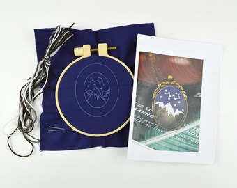 Constellation Necklace Embroidery Kit - Beginner Craft Kit - DIY Gifts - Ships from the US