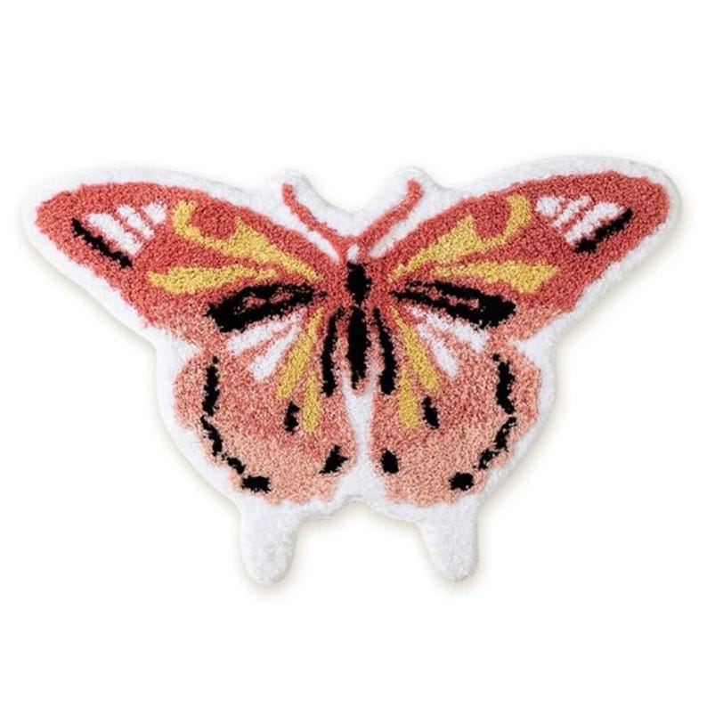 Butterfly Latch Hook Kits Modern Craft Kits Pink and Yellow Rug Making