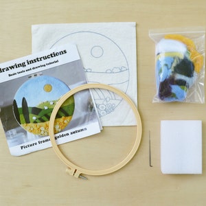 Country Fields Nadelfilzpackung - Wolle Malerei Bastelpackung DIY Fibre Art Filzen - Anfänger Bastelpackungen