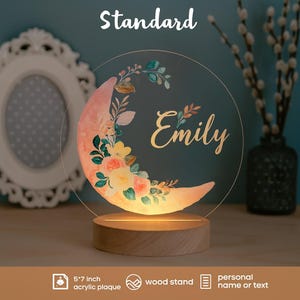 Baby Girl Custom Name Gift, Personalized Night Light for Kids, Custom Night Light, Infant Gift, Personalized Lamp,Name Night Light,Moon Lamp