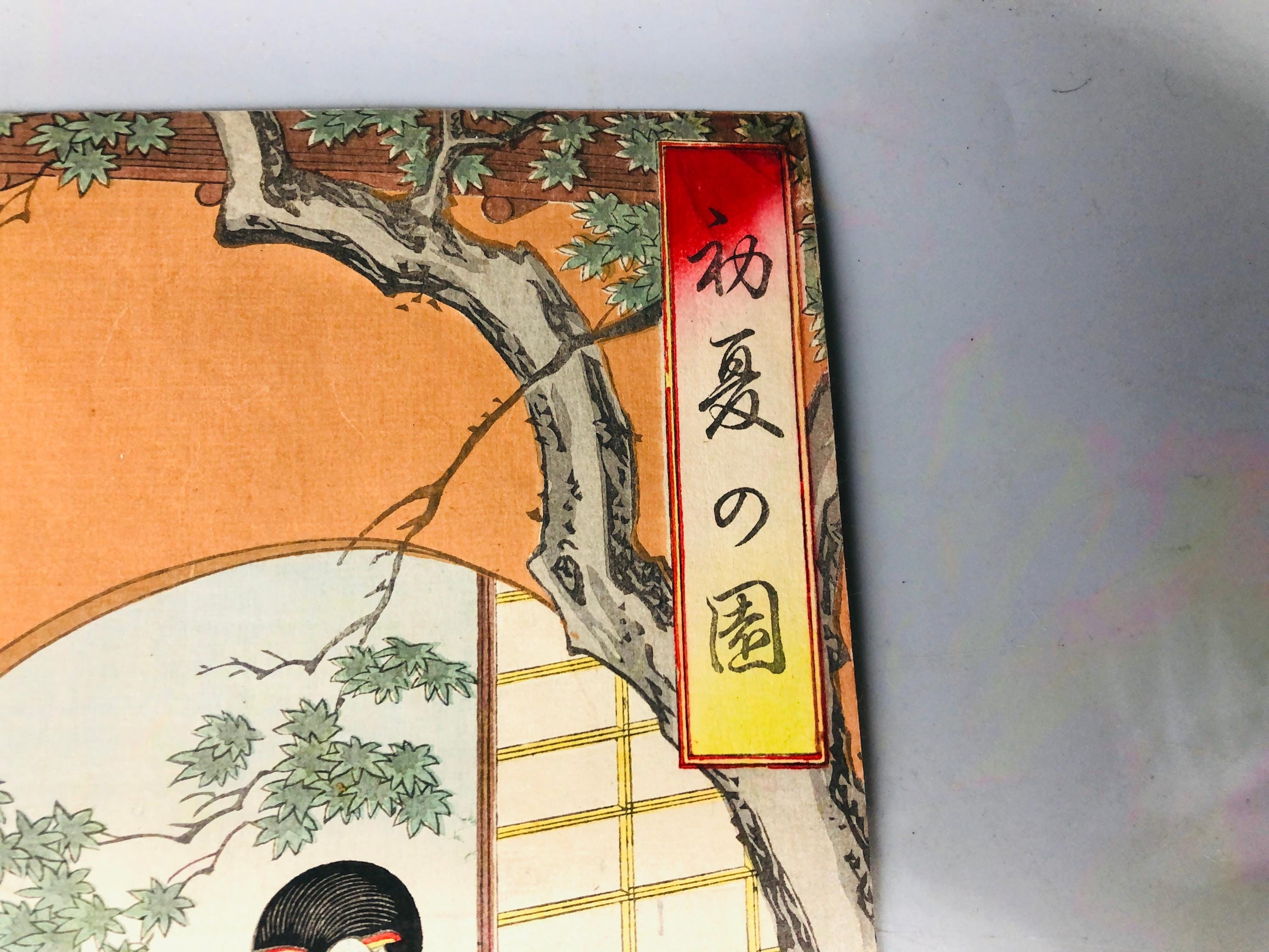 Y7184 WOODBLOCK PRINT Chikanobu Triptych Japan Ukiyoe Y7184 WOODBLOCK PRINT Chikanobu Triptych Japan Ukiyoe