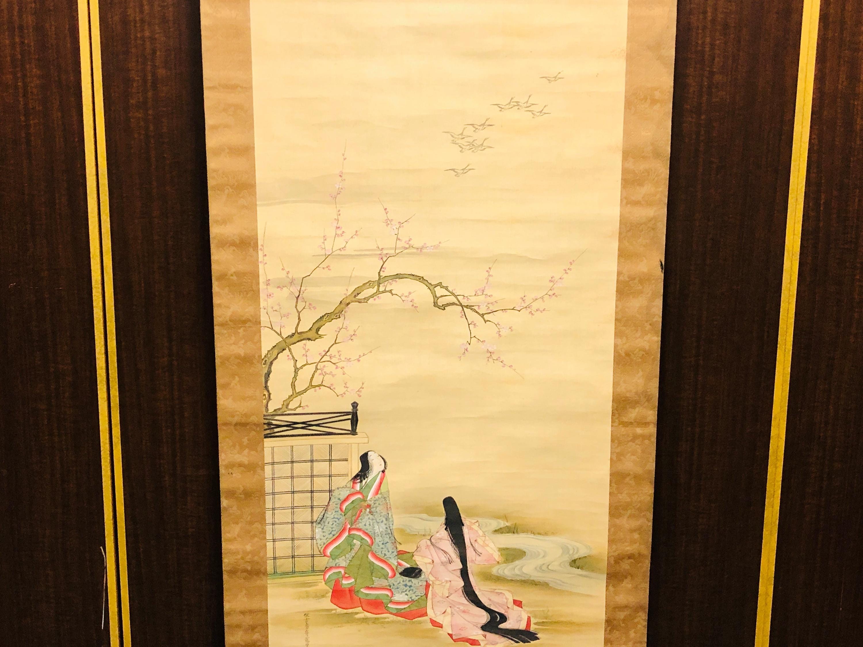 掛け軸 掛軸 掛け軸 本格ミニ掛軸 速水御舟 夜桜 約横35cm×縦64cm ミニサイズ