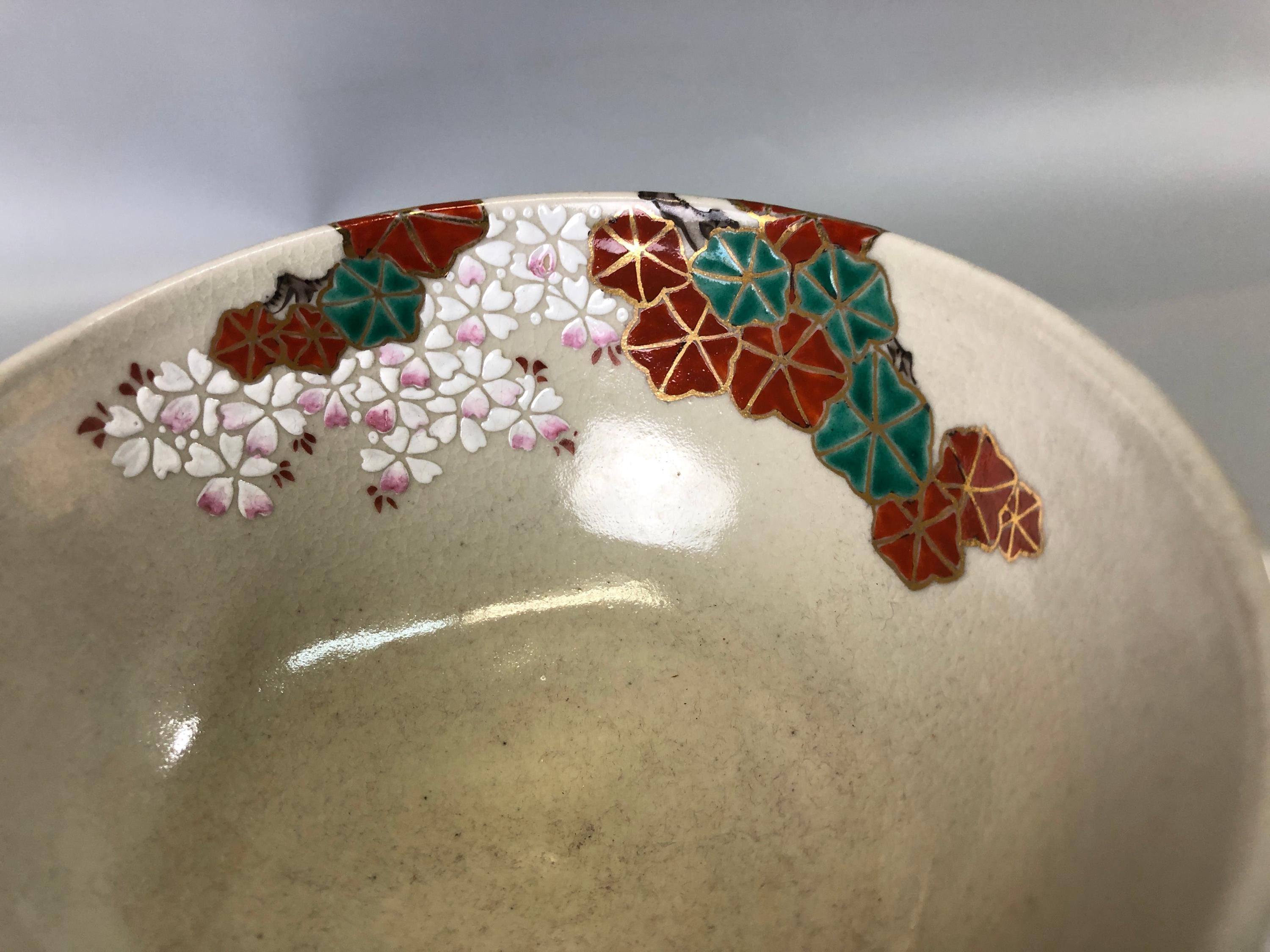 Y7399 CHAWAN Inuyama-ware Bowl Signed Box Shifuku Bag Japan