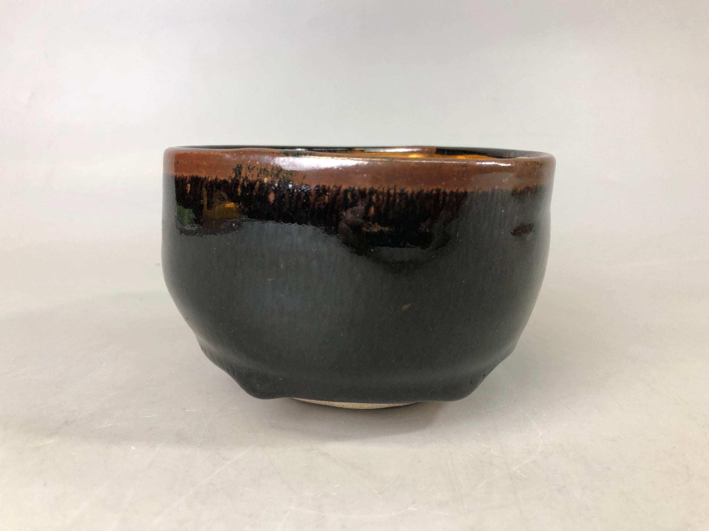 Y7555 CHAWAN Seto-ware Bowl Signed Box Japan Antique Tea