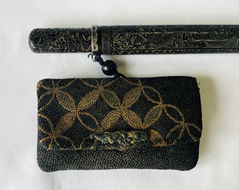 Inro With Netsuke/ Netsuke Strap/ Kamon/ Samurai Box/ Japanese
