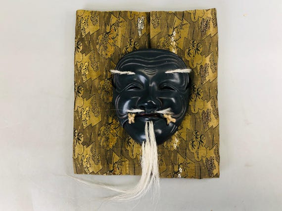 Y6639 [VIDEO] NOH Mask Wood Carving Kokushikijo Signed Japan