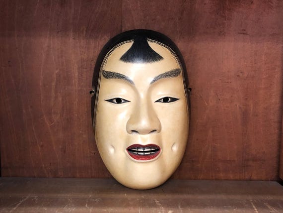 彫刻・オブジェ Wooden Noh Mask 2025人気新作 Japanese Traditional Wooden Noh Mask | Spirit