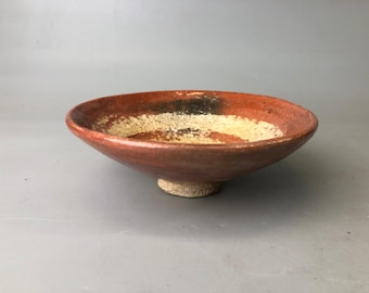 Y7480 茶碗 楽焼 赤茶碗 丸型 銘あり 日本製 アンティーク 茶道 - Etsy