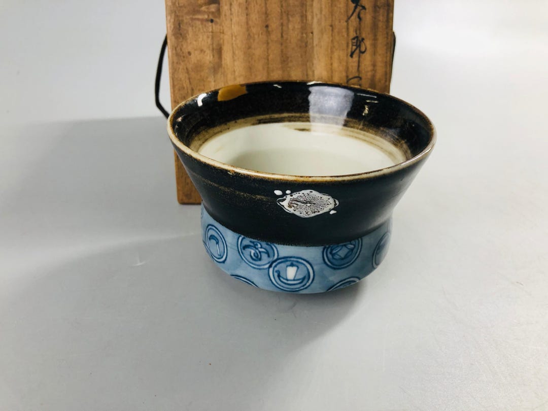 Y7105 CHAWAN Kutani-ware Kintsugi Bowl Signed Box Japan Antique Tea ...