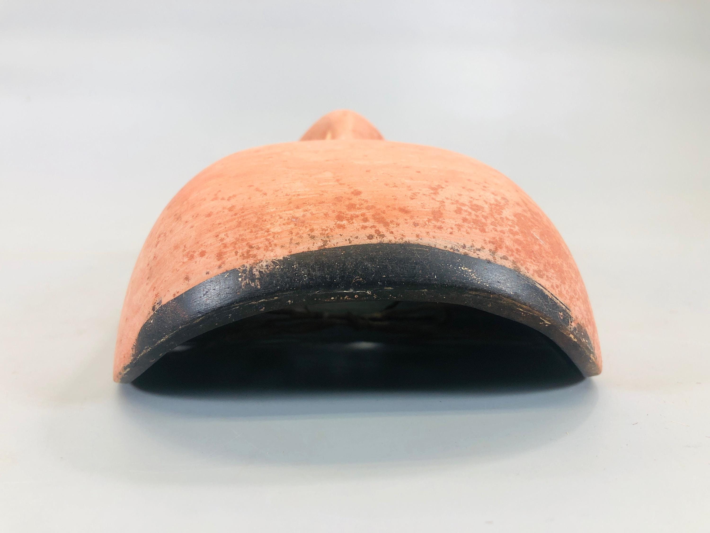 Y5494 NOH MASK Wood Carving Work in Progress Japan Antique