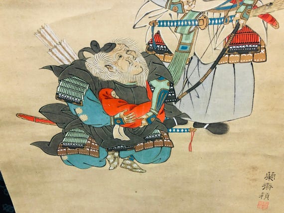 掛け軸　鎧兜 厳星兜 黒糸威し黒塗り鋲綴り桶側二枚胴具足【野武士】 | 甲冑工房 武寿