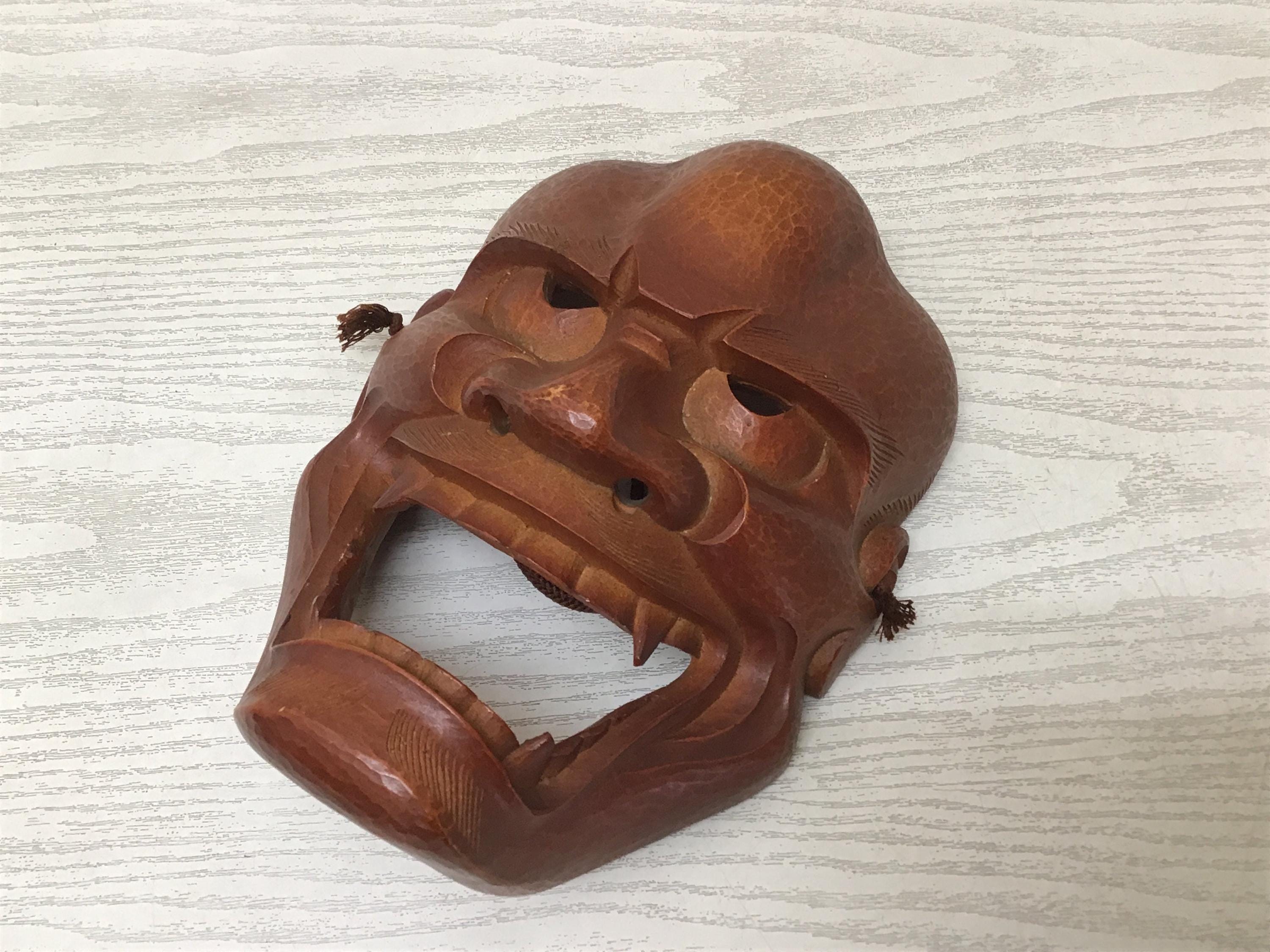 伝統的な能面 木製 毛の装飾付き　Japanビンテージ骨董 伝統的な能面 木製 毛の装飾付き Japanビンテージ骨董 2025年最新】Yahoo!