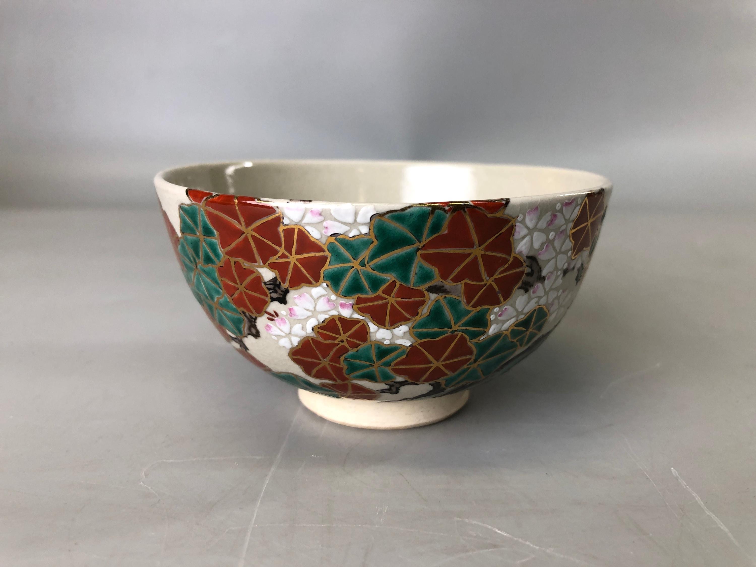 Y7399 CHAWAN Inuyama-ware Bowl Signed Box Shifuku Bag Japan