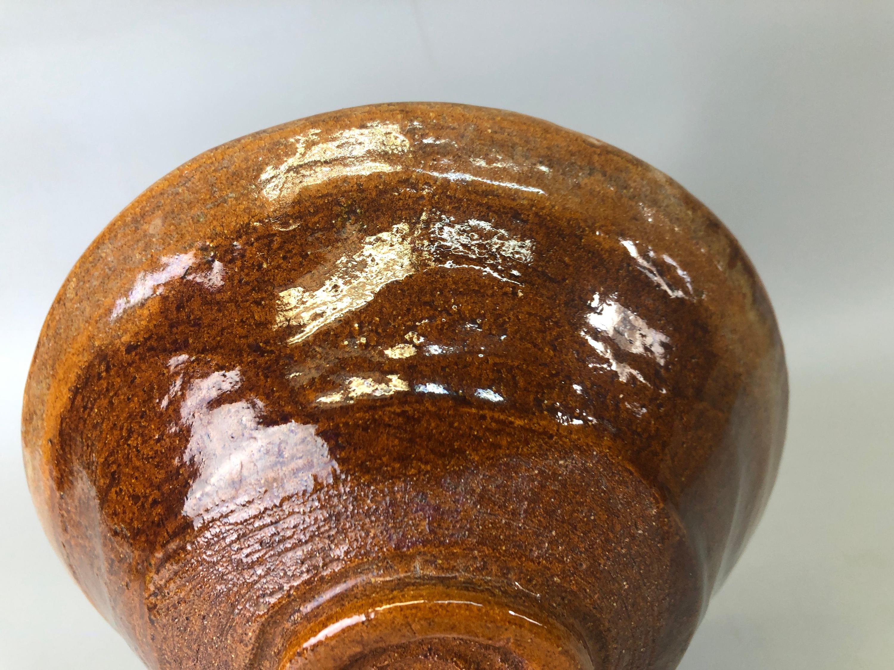 わん茶ちゃん専用 Y7432 CHAWAN Ohi-ware Flat Bowl Signed Box Japan Antique Tea