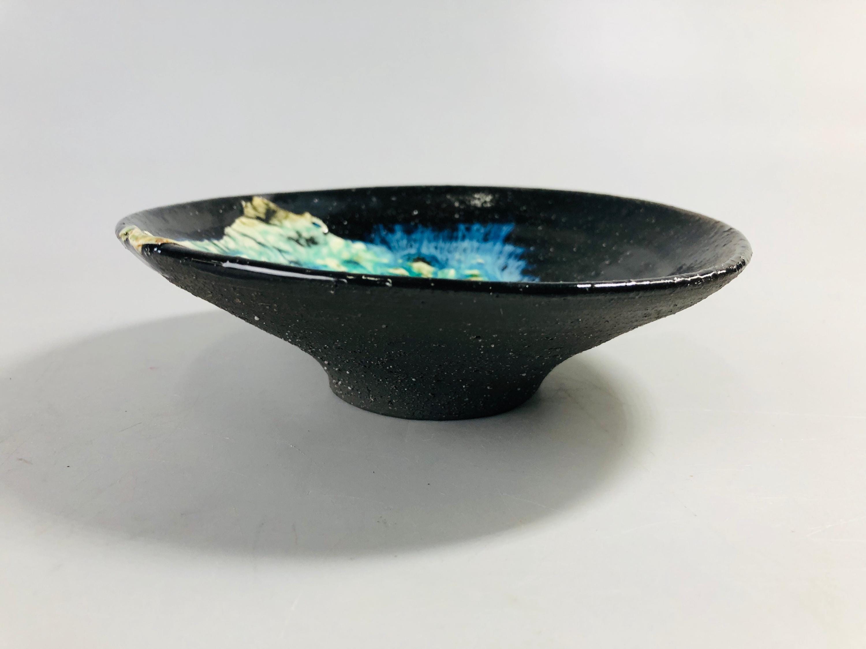 Y7093 CHAWAN Seto-ware Flat Bowl Modern Art Japan Tea Ceremony