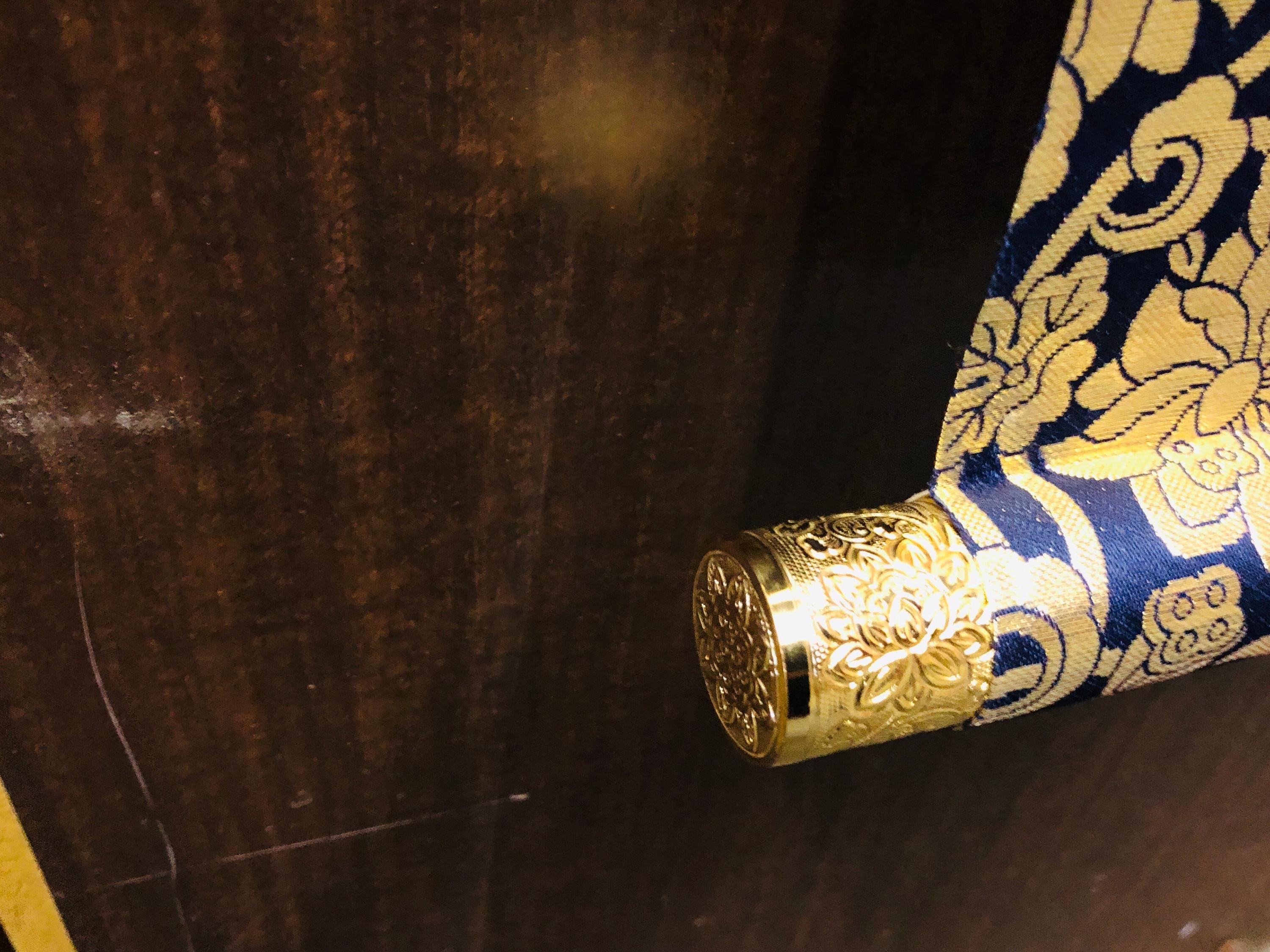 Y7279 KAKEJIKU Buddhist Painting Signed Japan Antique Hanging