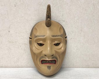 ヴィンテージ日本製陶器能面 – 翁（昭和時代） - Etsy 日本