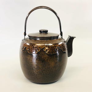 Y5357 HERVIDOR Tetera de cobre, caja para tetera, contenedor, Japón, cocina antigua vintage