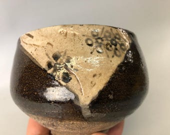 Y7524 茶碗 織部焼 黒 茶碗 金継ぎ 箱入り 日本アンティーク 茶道