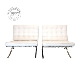 Pair of Barcelona Chairs in the style of Mies Van Der Rohe