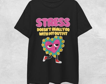 Vintage Stressed out funny meme, Stress shirt, Stress Gift Mental Health Mental Health Shirt Funny Shirt Funny Gift retro style shirt