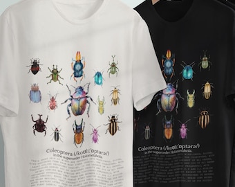 Vintage style Entomology Insects T-shirt, Nature Lover Gift Shirt Women Men Ladies tshirt gift Bug lover Beetle Shirt Cottagecore Goblincore